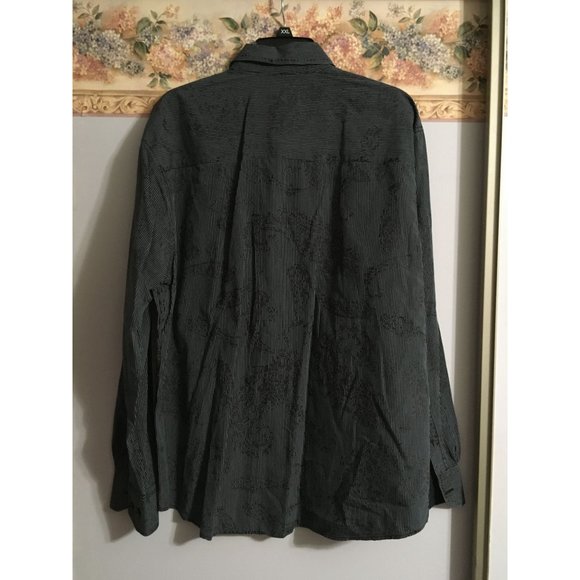 J Campbell Los Angeles XL Black Paisley Biker Occasion Casual Business Button Do - Picture 4 of 4